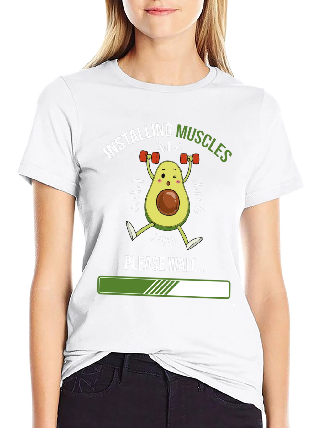 Installing Muscles Funny Avocado Gym T-Shirt