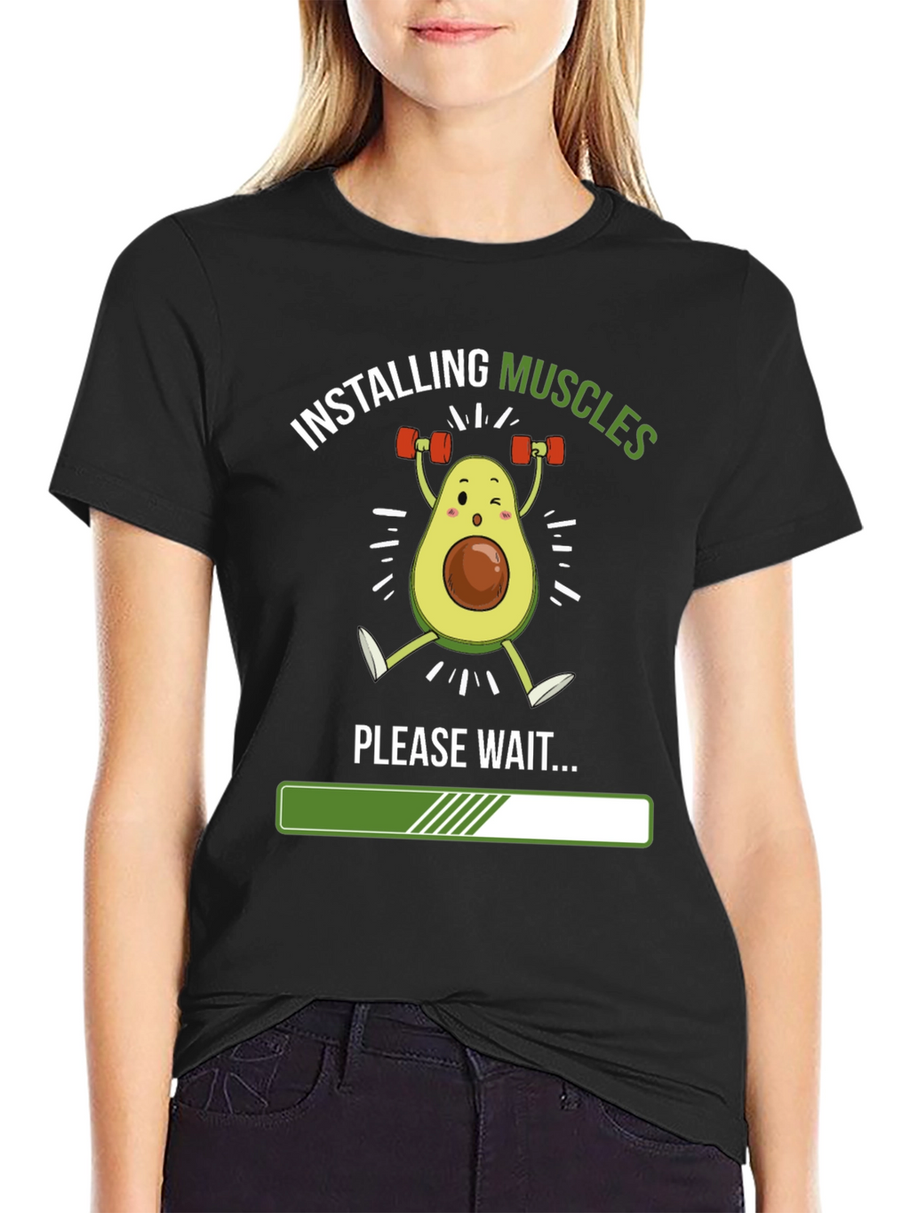 Installing Muscles Funny Avocado Gym T-Shirt