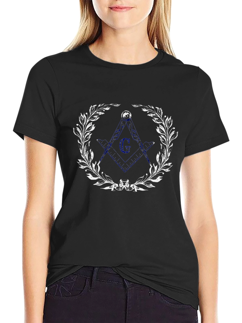 Masonic T-Shirt - Square & Compasses Wreath Graphic Tee
