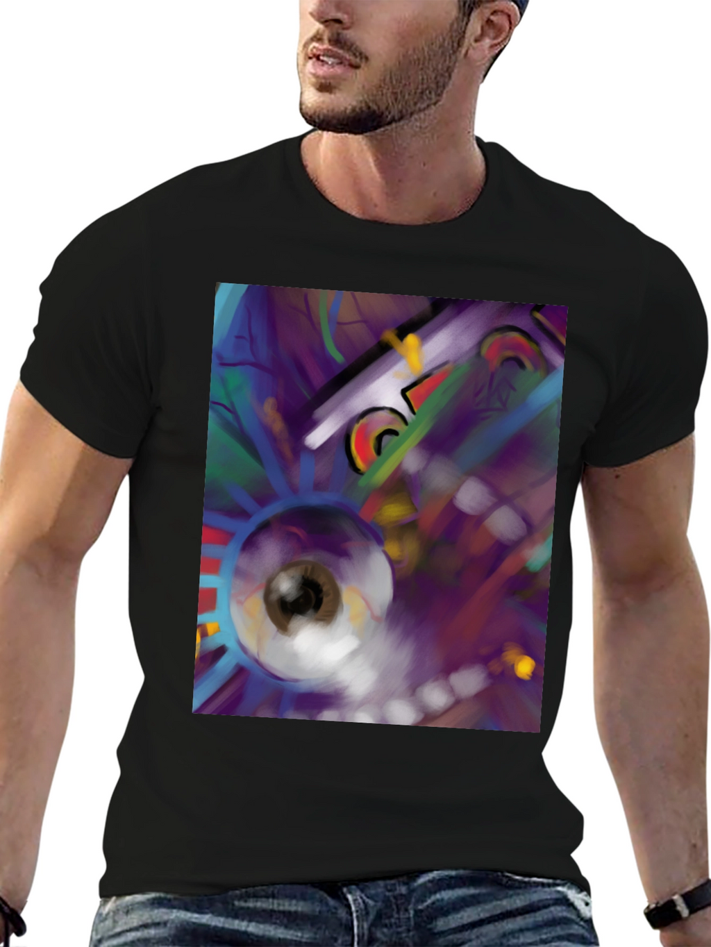 Abstract Eye T-Shirt - Black