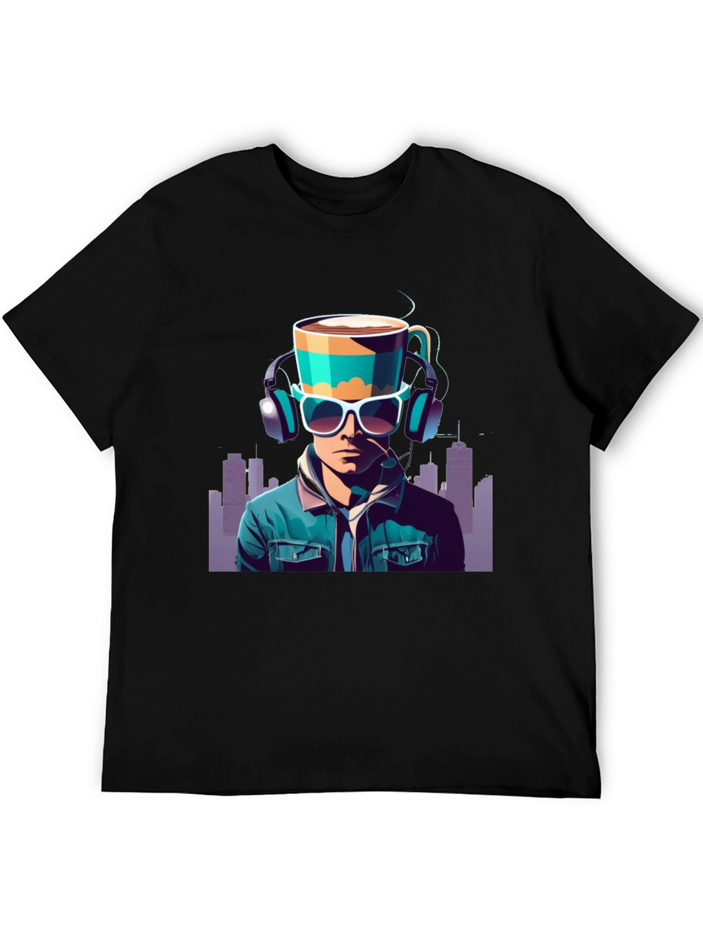 Coffee Headphone Man Graphic Tee