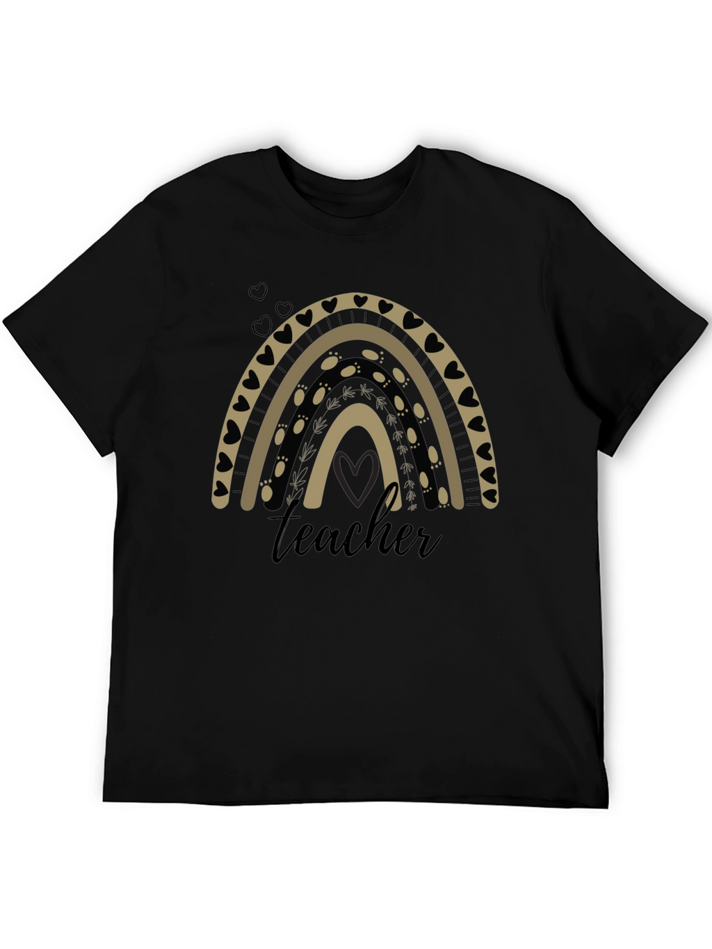 Teacher Rainbow Graphic T-Shirt - Black