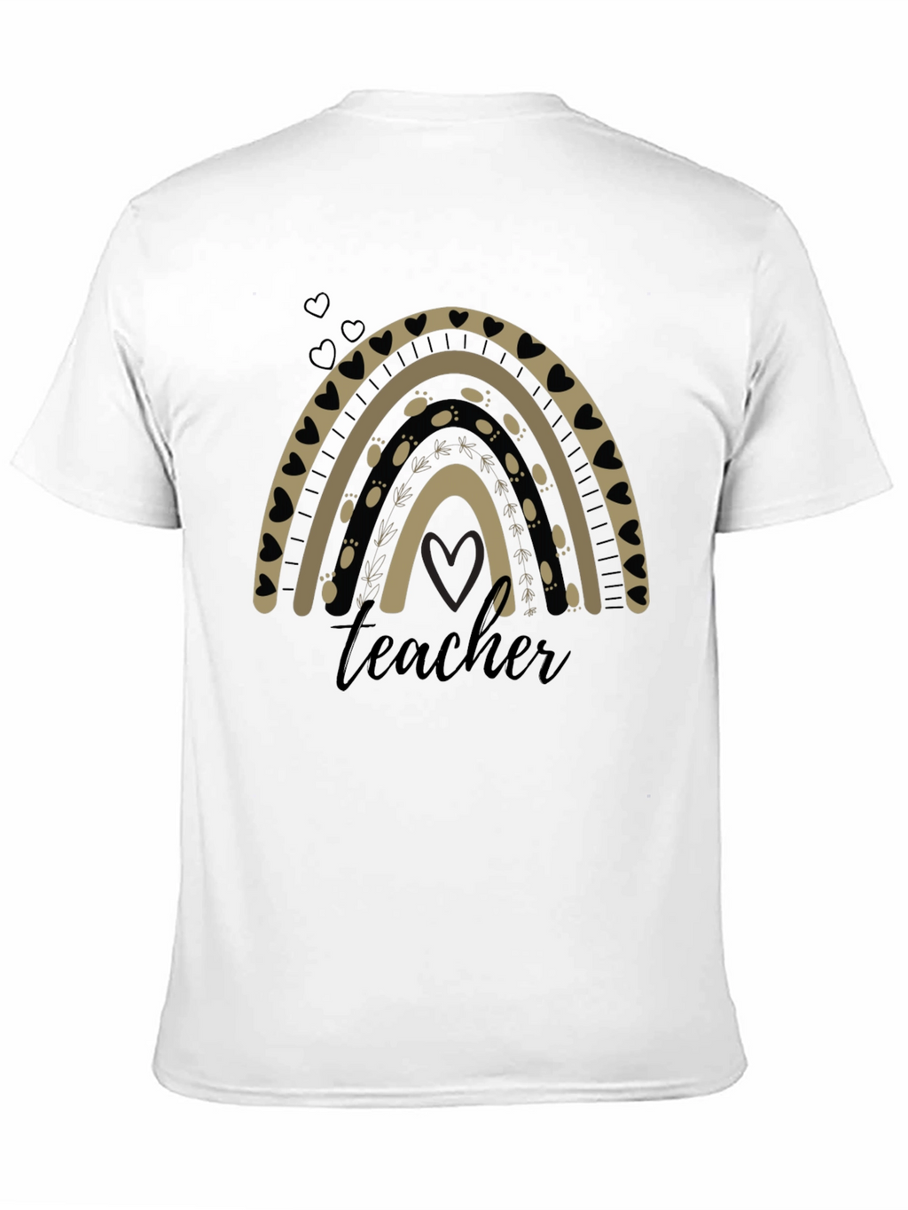 Teacher Rainbow Graphic T-Shirt - Black