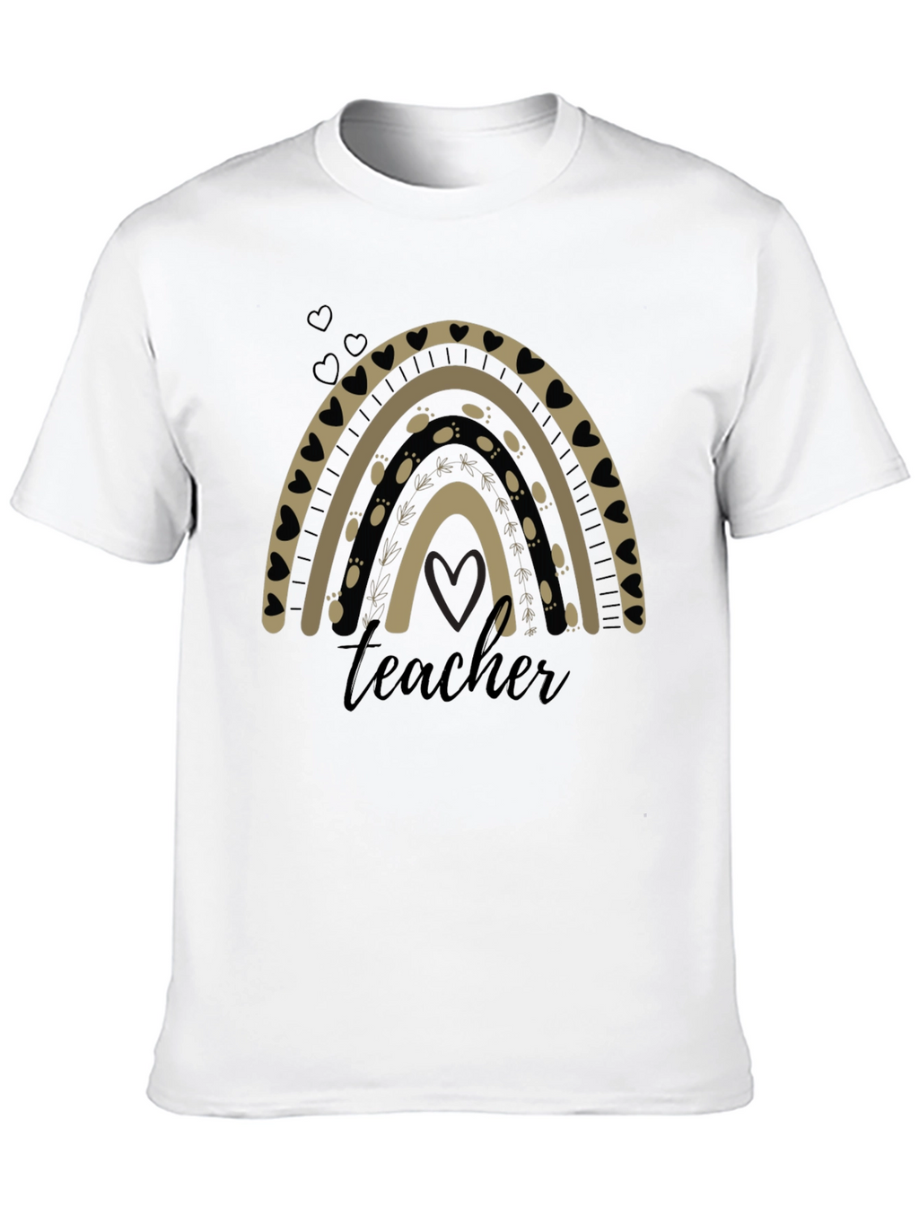 Teacher Rainbow Graphic T-Shirt - Black