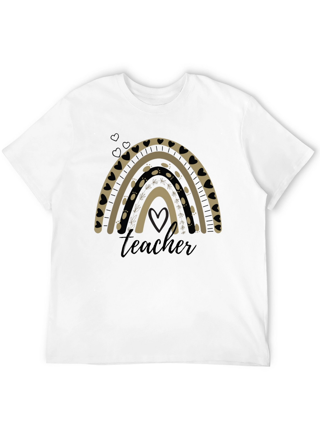 Teacher Rainbow Graphic T-Shirt - Black