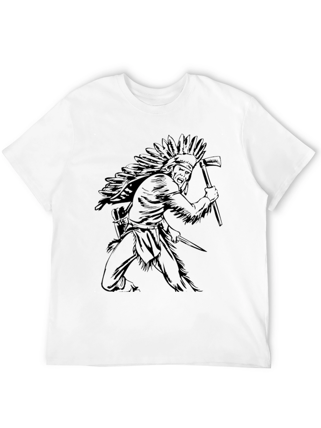 Native American Chief Graphic T-Shirt - Black