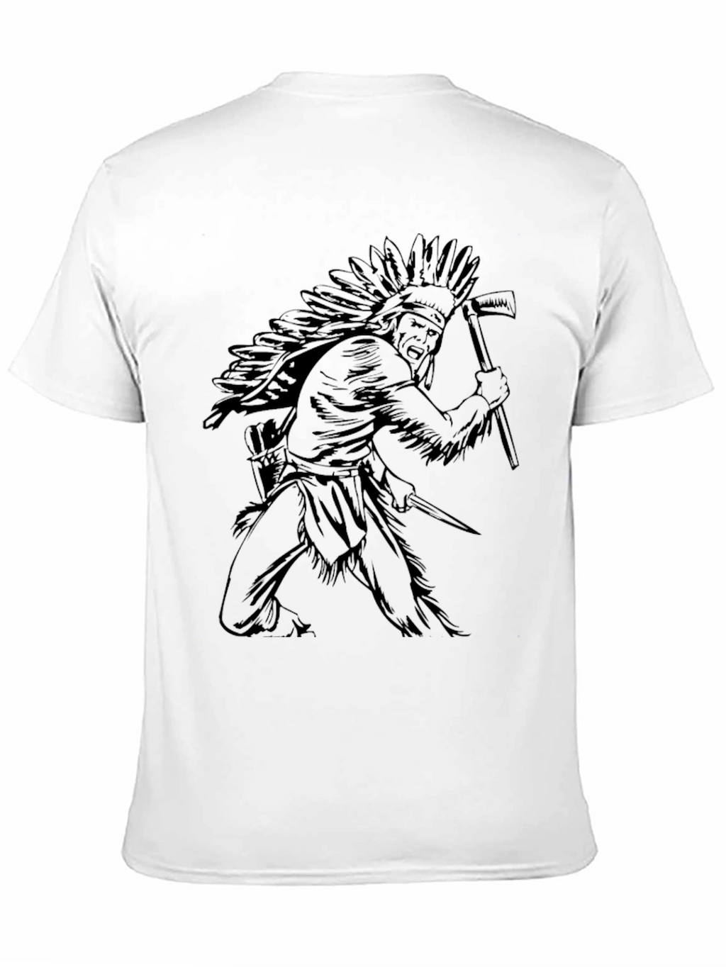 Native American Chief Graphic T-Shirt - Black