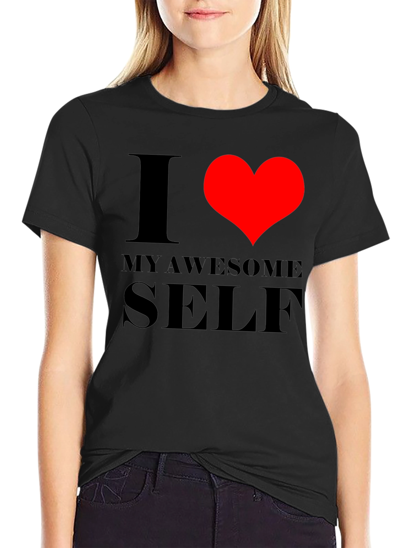 I Love My Awesome Self Graphic Tee - Black