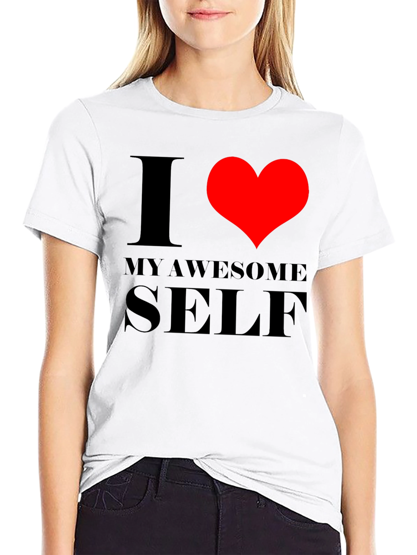 I Love My Awesome Self Graphic Tee - Black