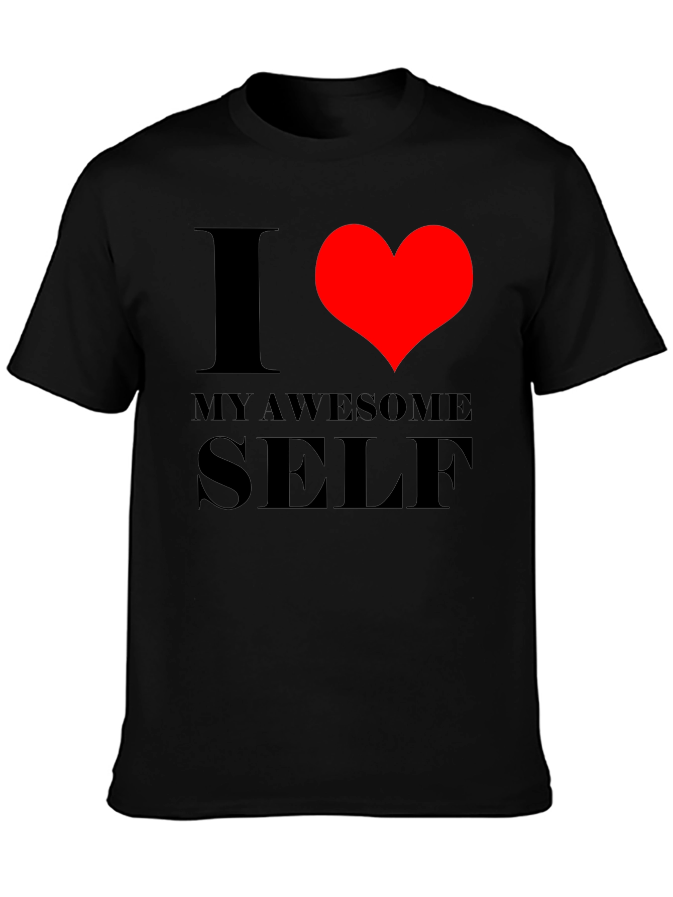 I Love My Awesome Self Graphic Tee - Black