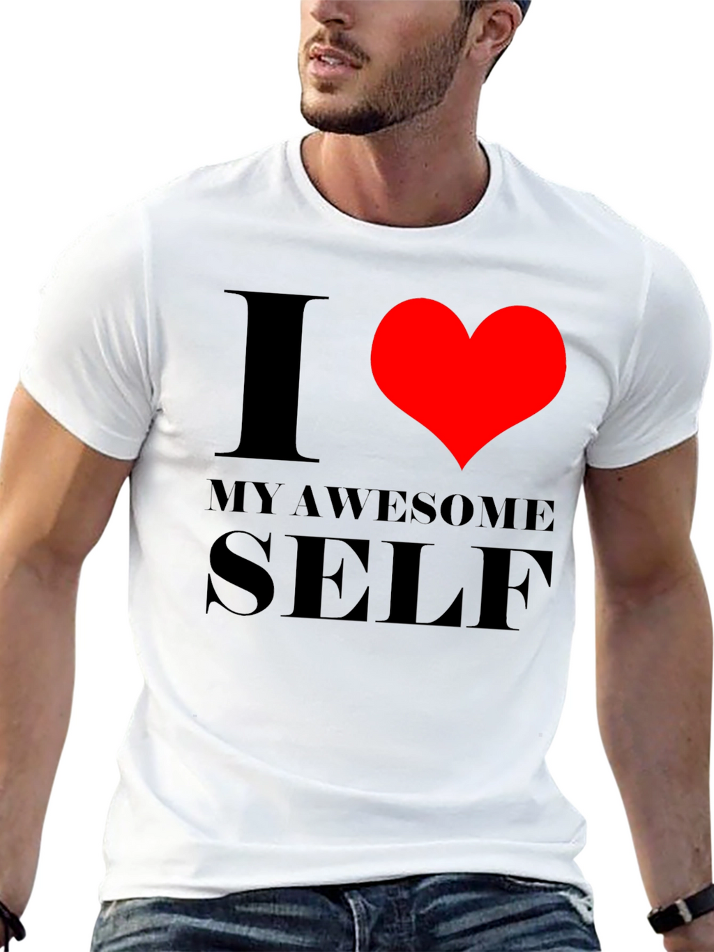 I Love My Awesome Self Graphic Tee - Black