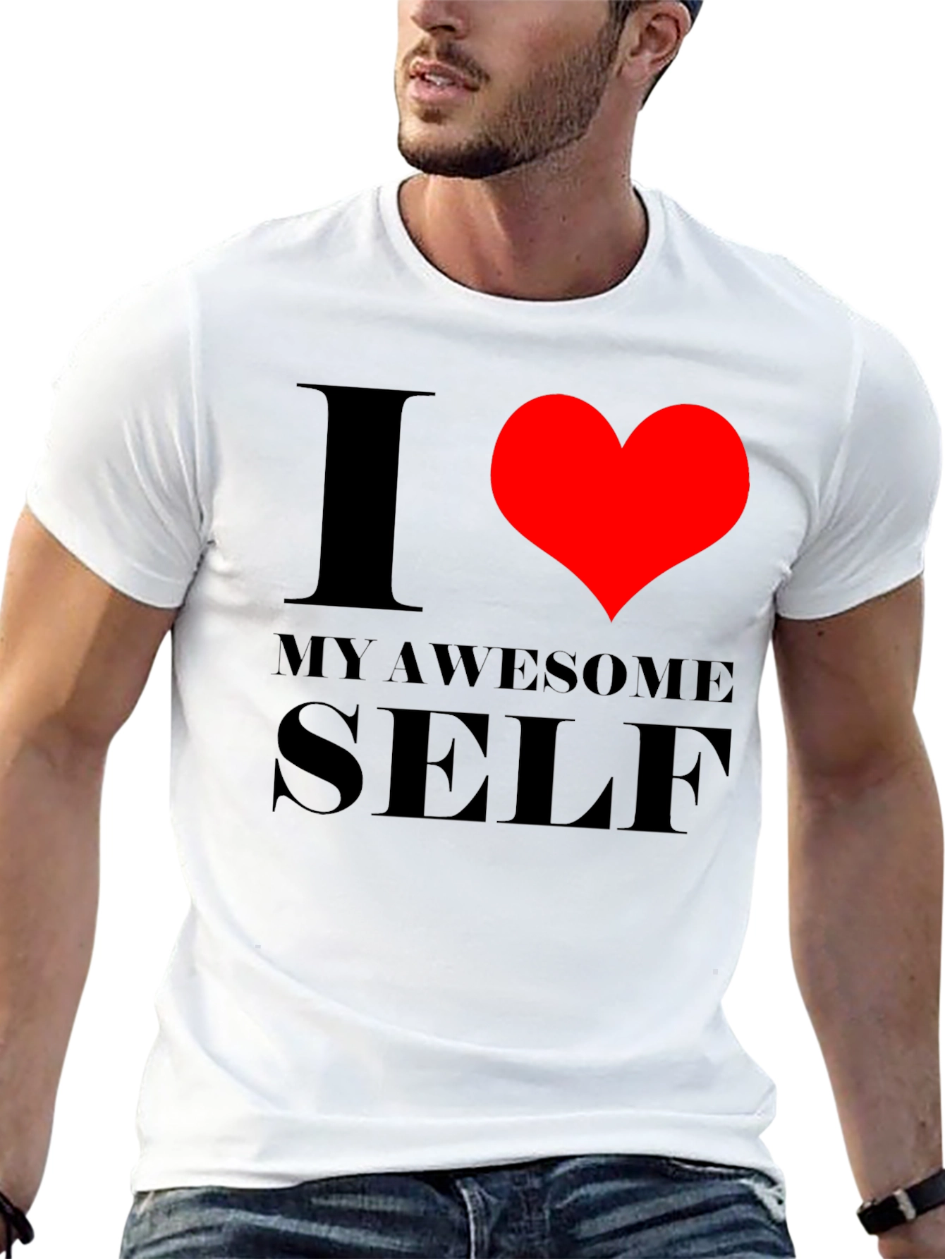 I Love My Awesome Self Graphic Tee - Black