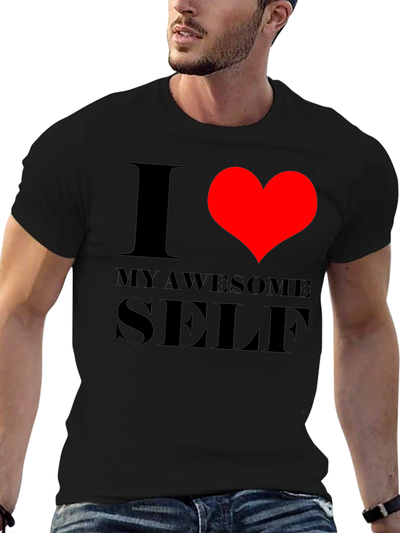 I Love My Awesome Self Graphic Tee - Black