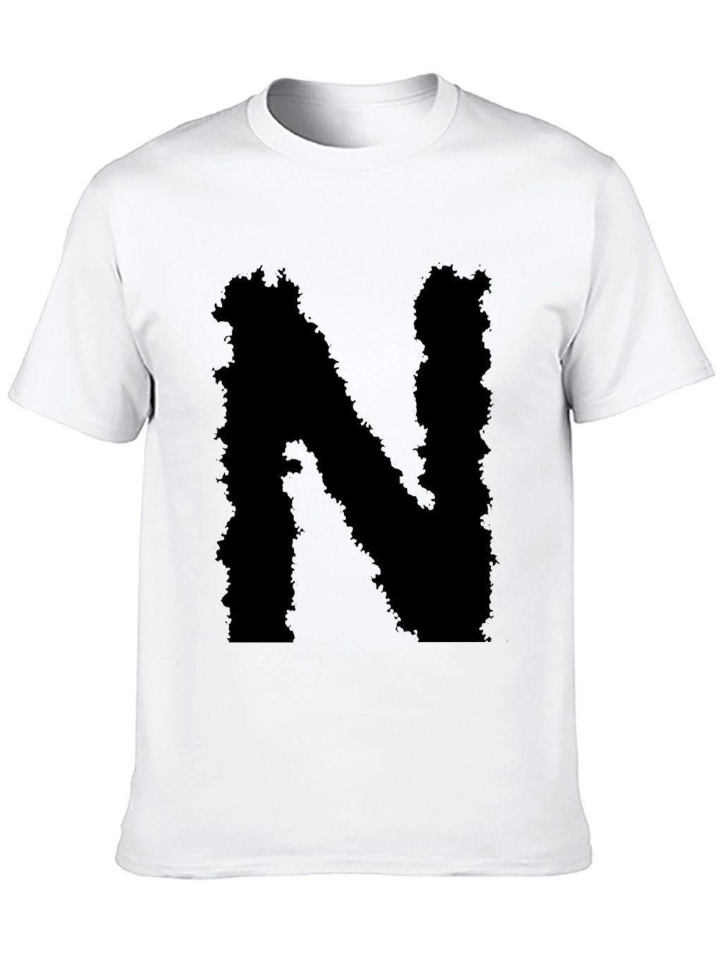 Grunge Letter N Black T-Shirt