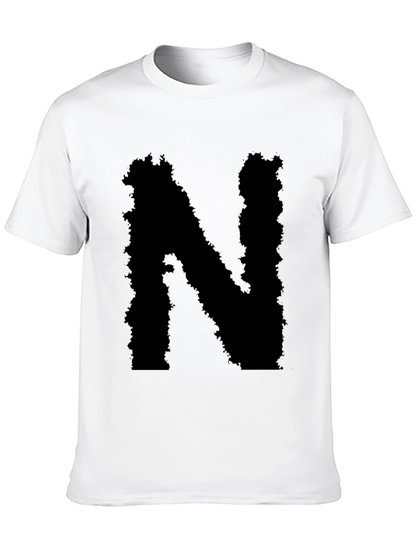 Grunge Letter N Black T-Shirt