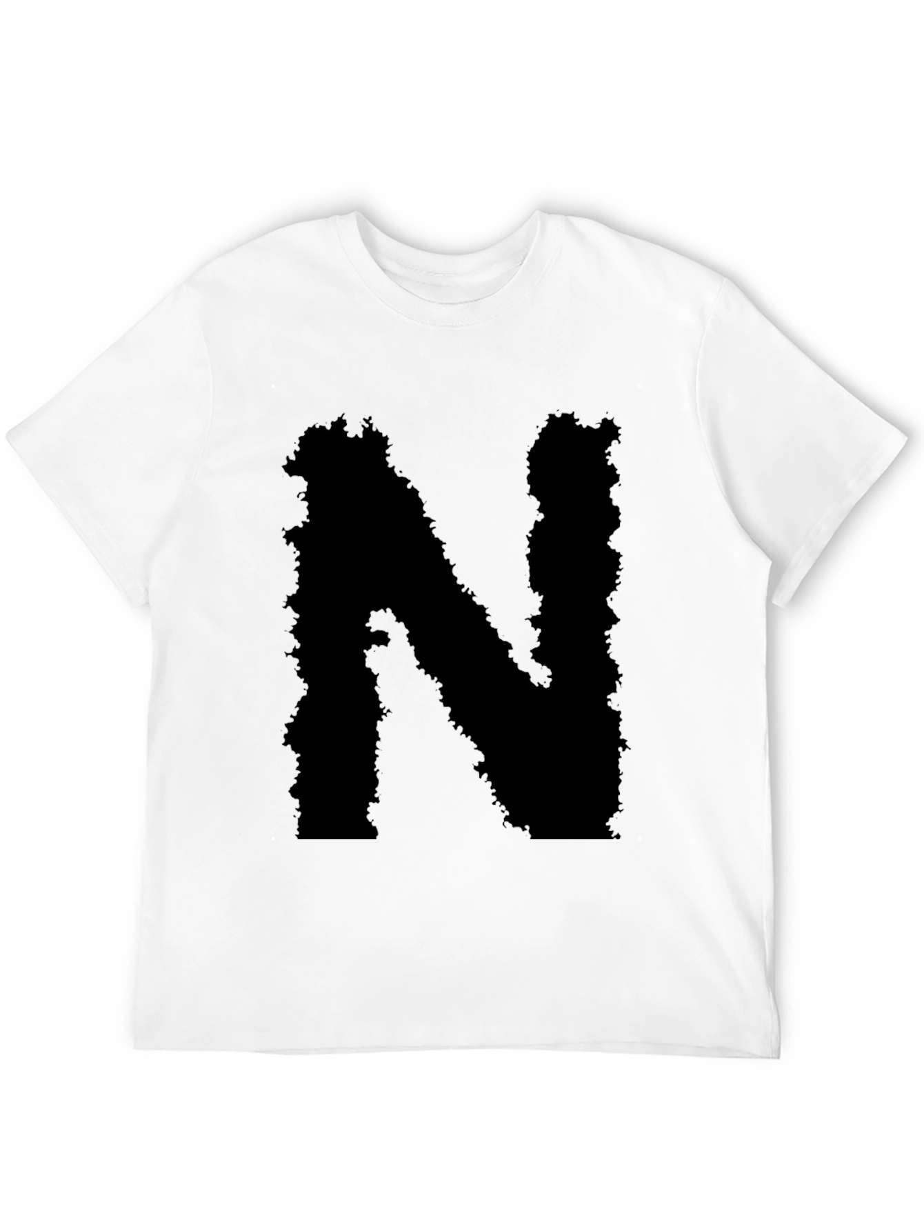 Grunge Letter N Black T-Shirt