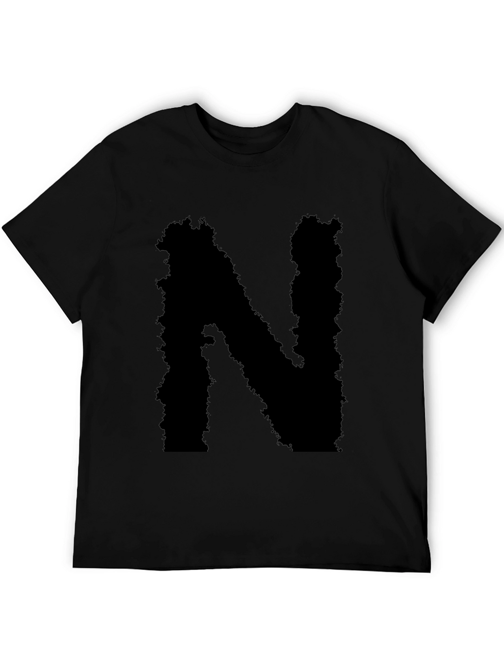 Grunge Letter N Black T-Shirt