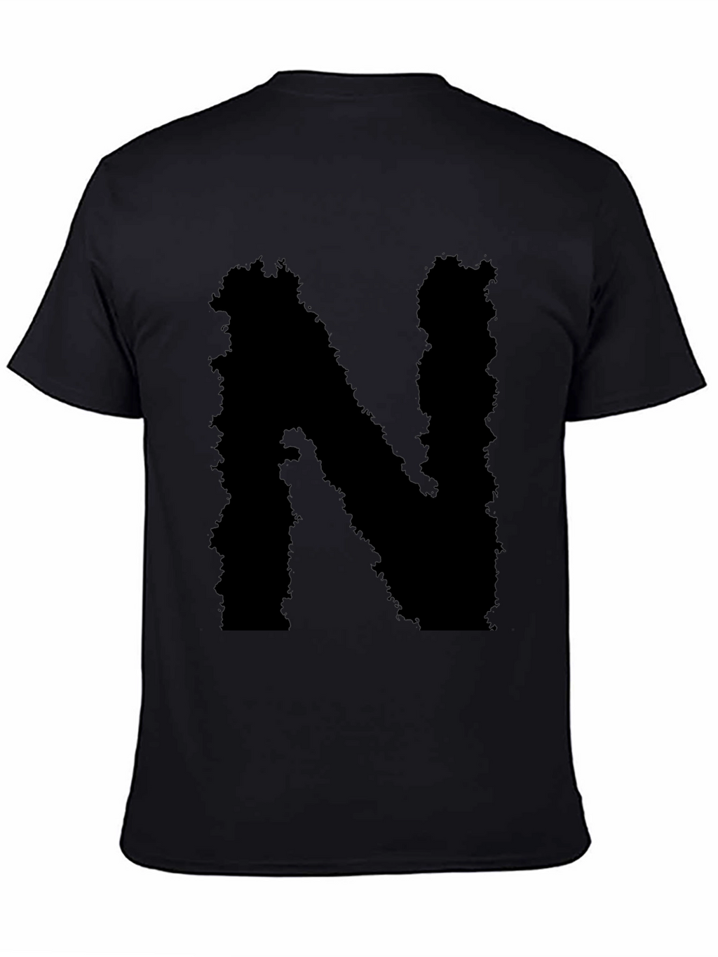 Grunge Letter N Black T-Shirt