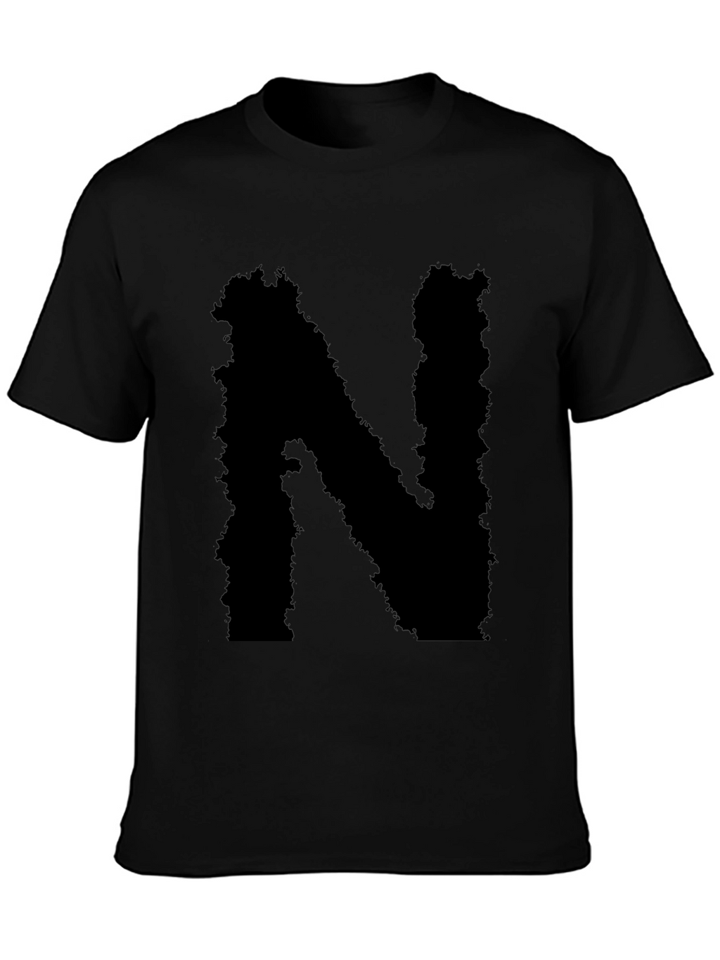 Grunge Letter N Black T-Shirt