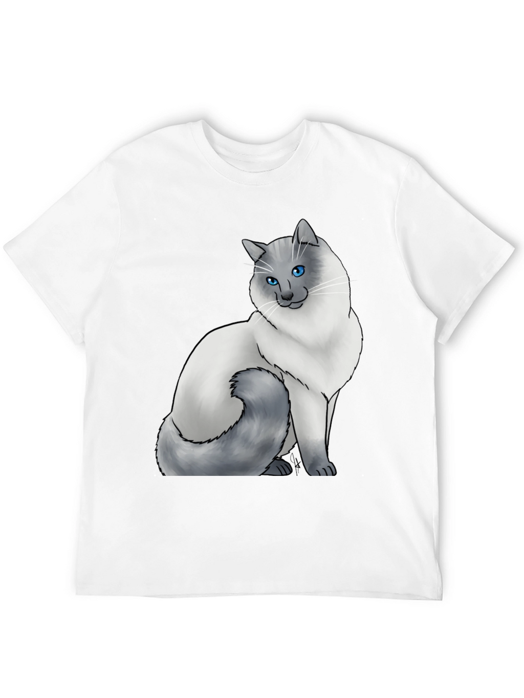 Cat Lover T-Shirt - Blue Eyed Cat Graphic Tee