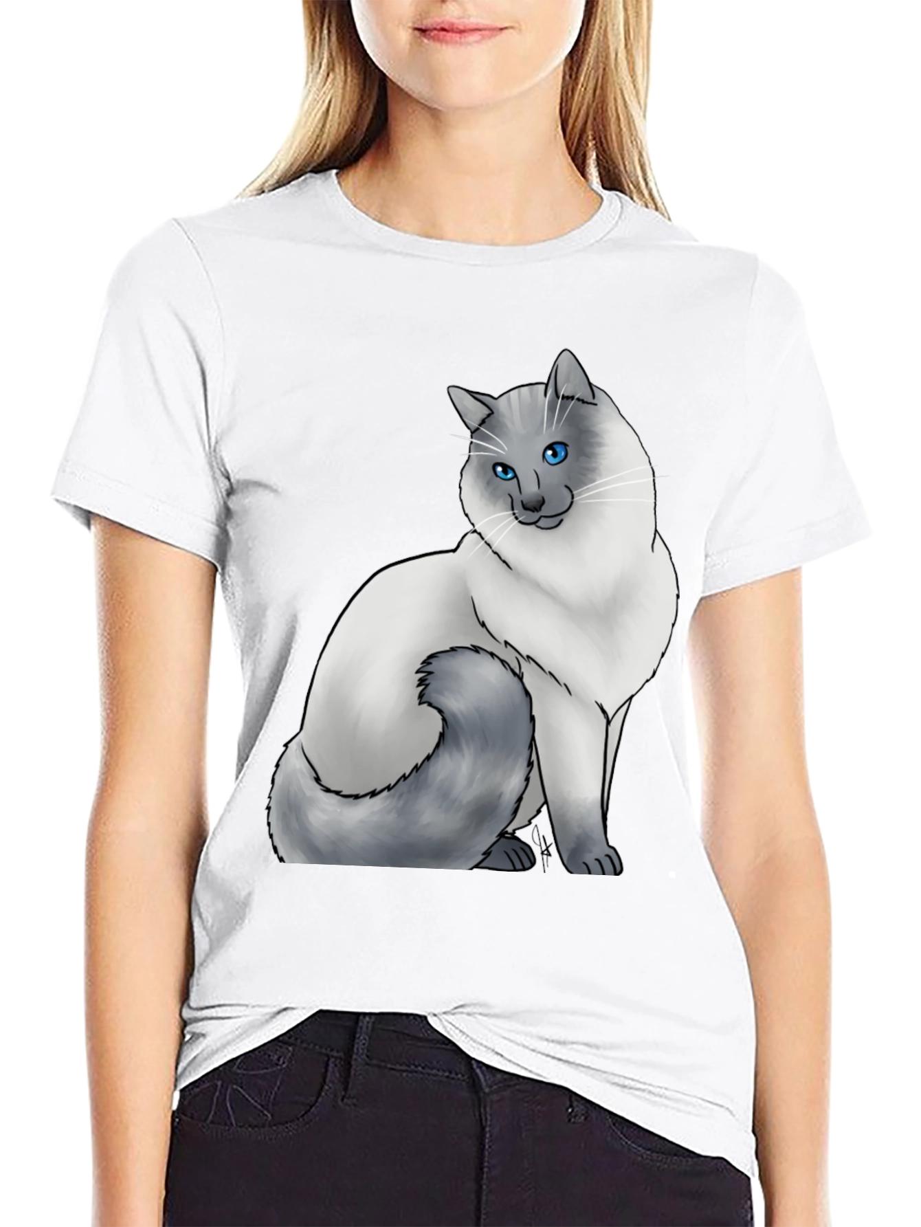 Cat Lover T-Shirt - Blue Eyed Cat Graphic Tee