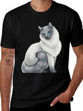 Cat Lover T-Shirt - Blue Eyed Cat Graphic Tee