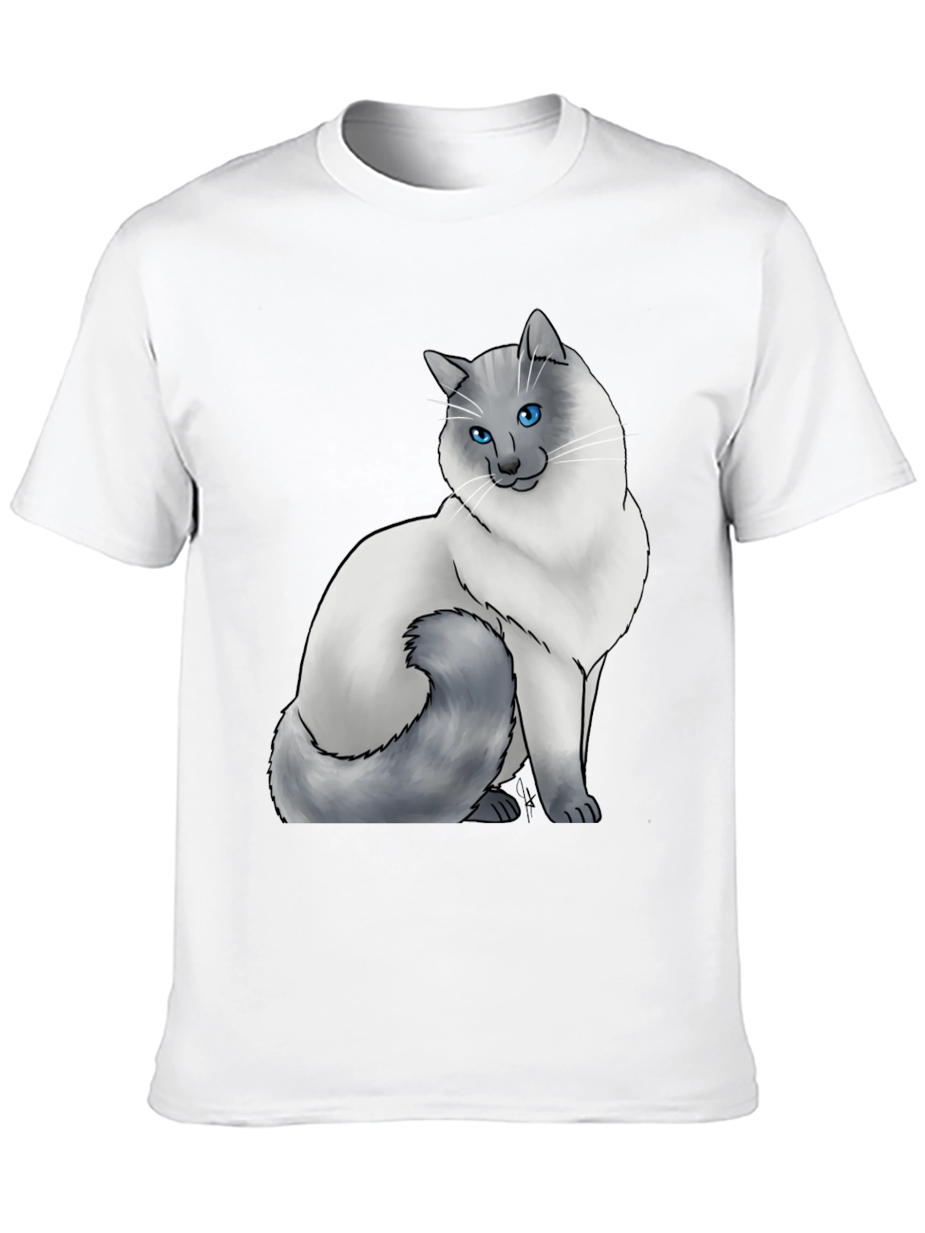 Cat Lover T-Shirt - Blue Eyed Cat Graphic Tee