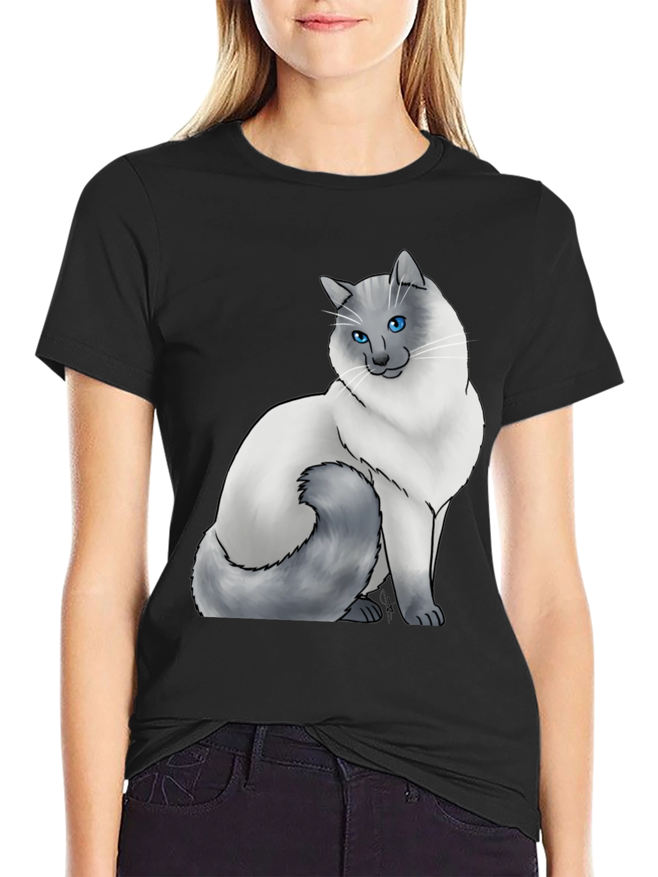 Cat Lover T-Shirt - Blue Eyed Cat Graphic Tee