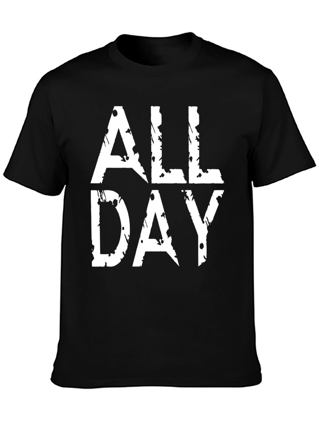 All Day Graphic Tee - Black Cotton Casual T-Shirt