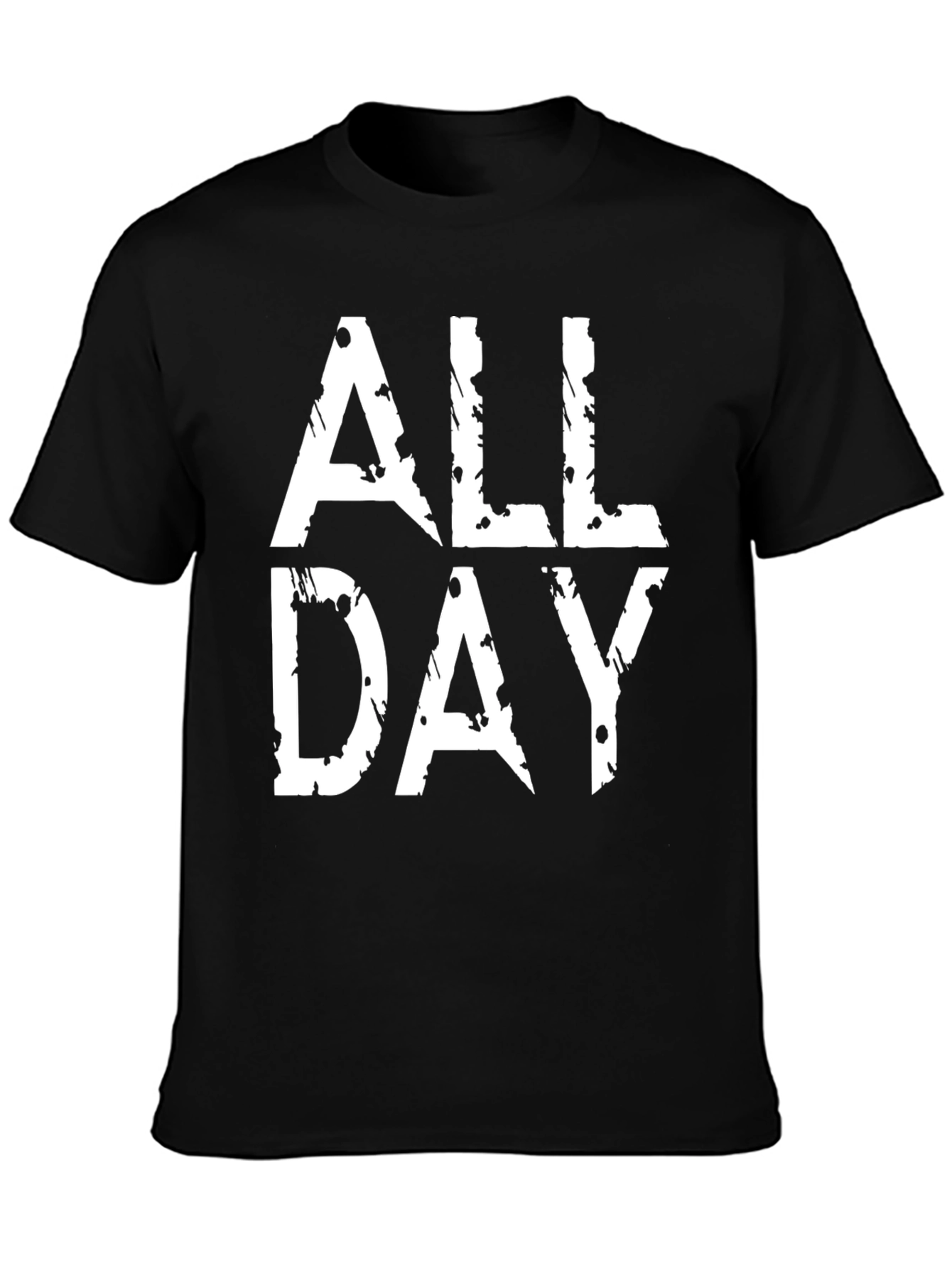 All Day Graphic Tee - Black Cotton Casual T-Shirt