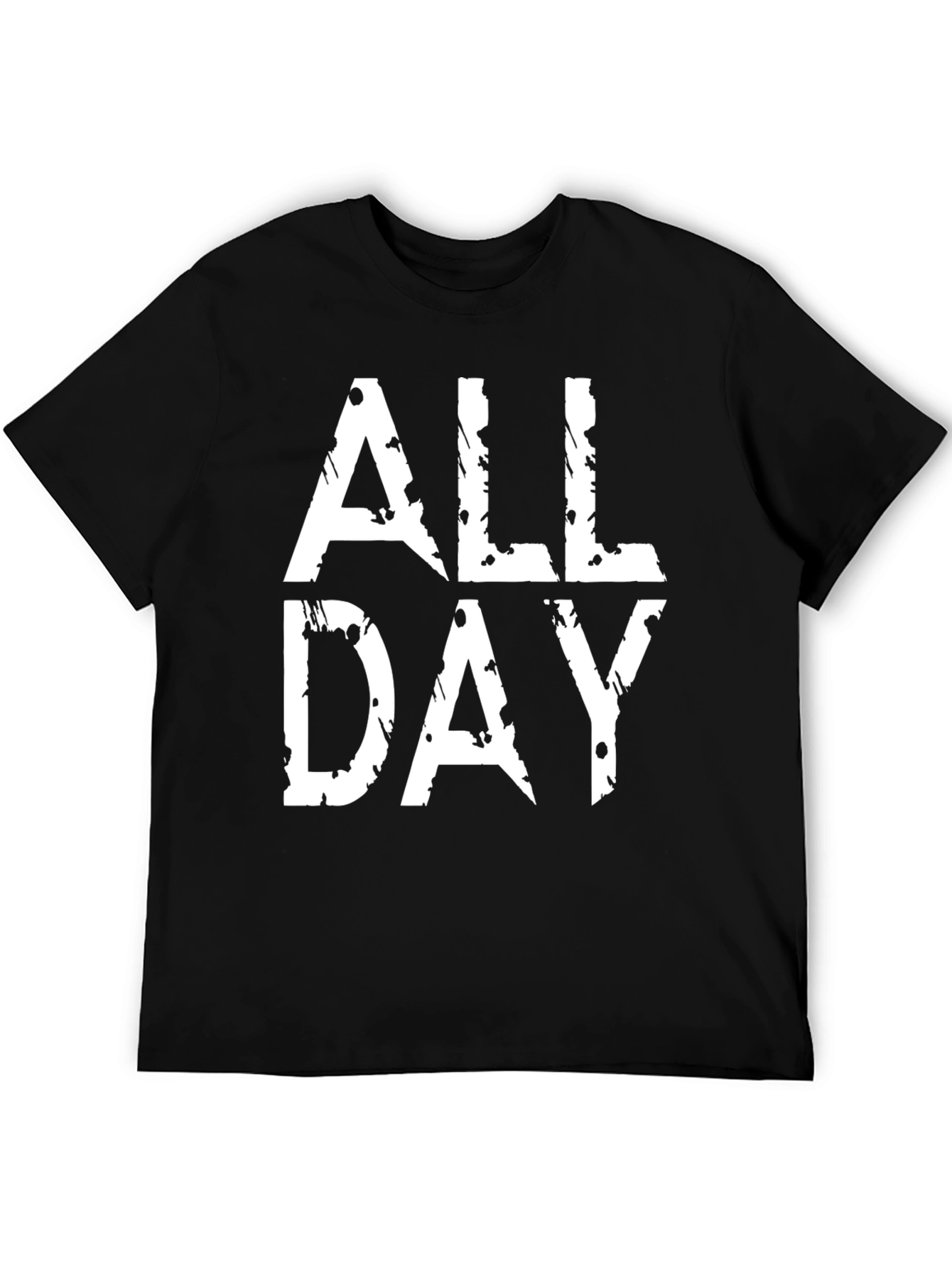All Day Graphic Tee - Black Cotton Casual T-Shirt