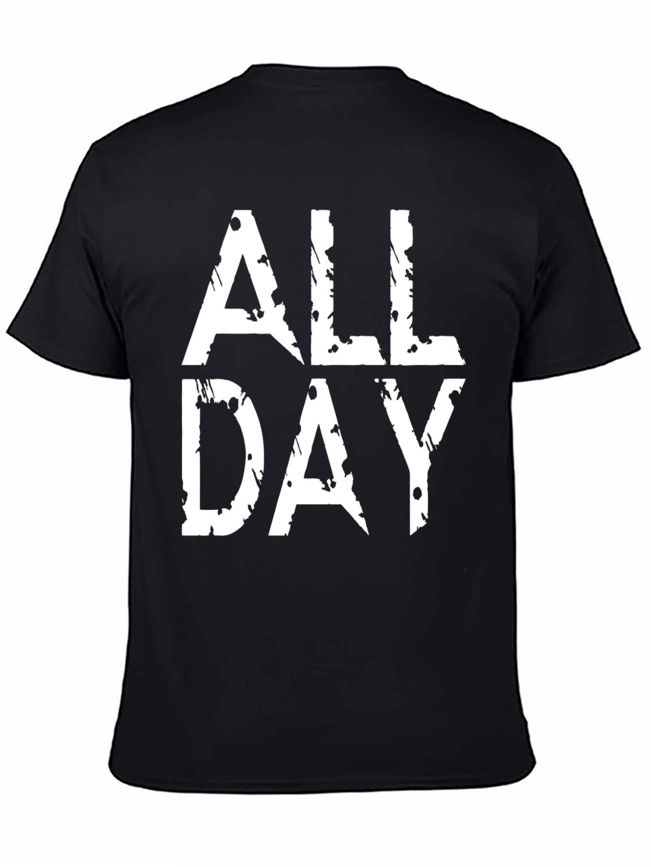 All Day Graphic Tee - Black Cotton Casual T-Shirt