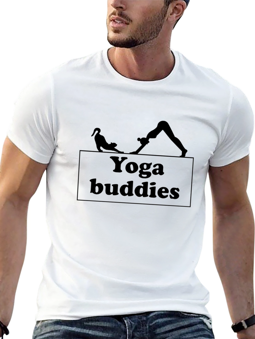 Yoga Buddies Graphic T-Shirt - Black