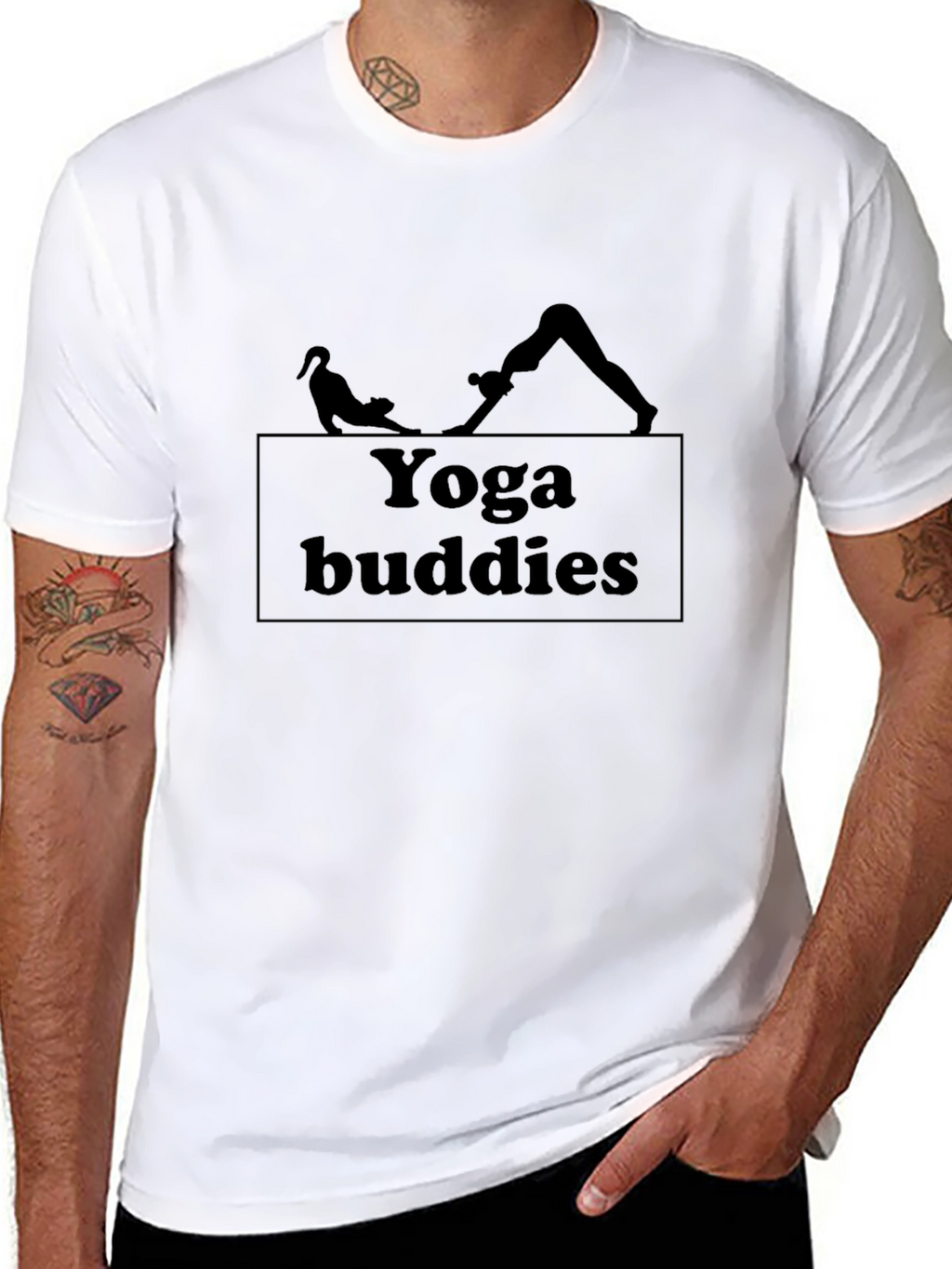 Yoga Buddies Graphic T-Shirt - Black
