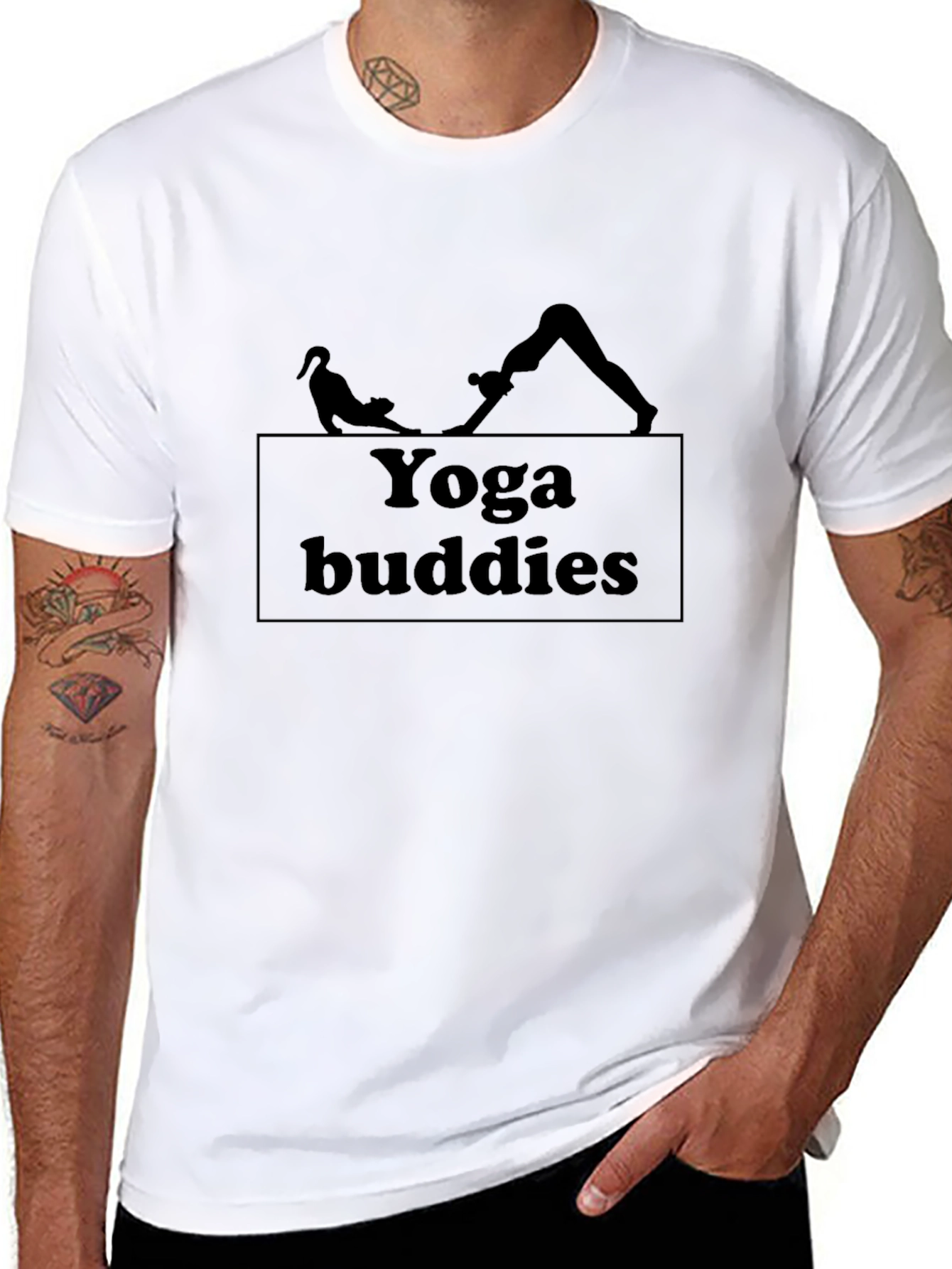 Yoga Buddies Graphic T-Shirt - Black