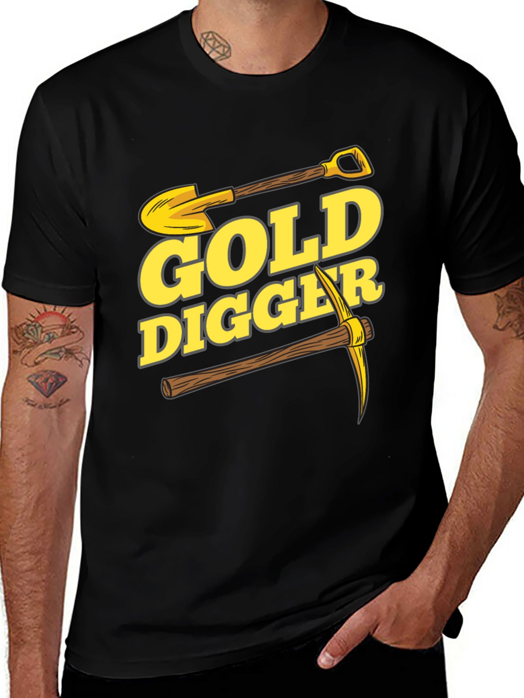 Gold Digger Graphic Tee - Black Cotton T-Shirt