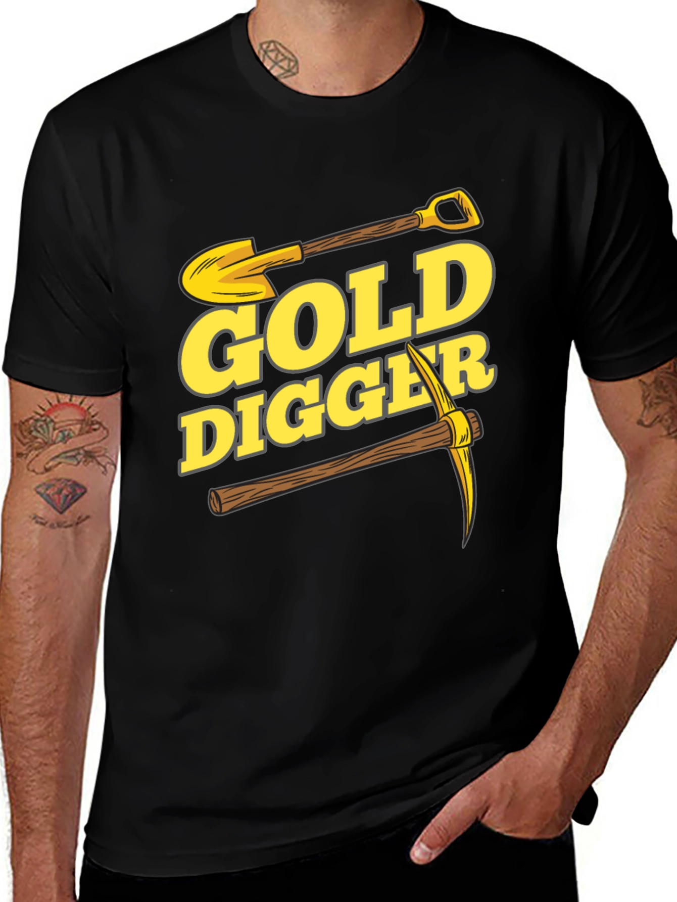 Gold Digger Graphic Tee - Black Cotton T-Shirt