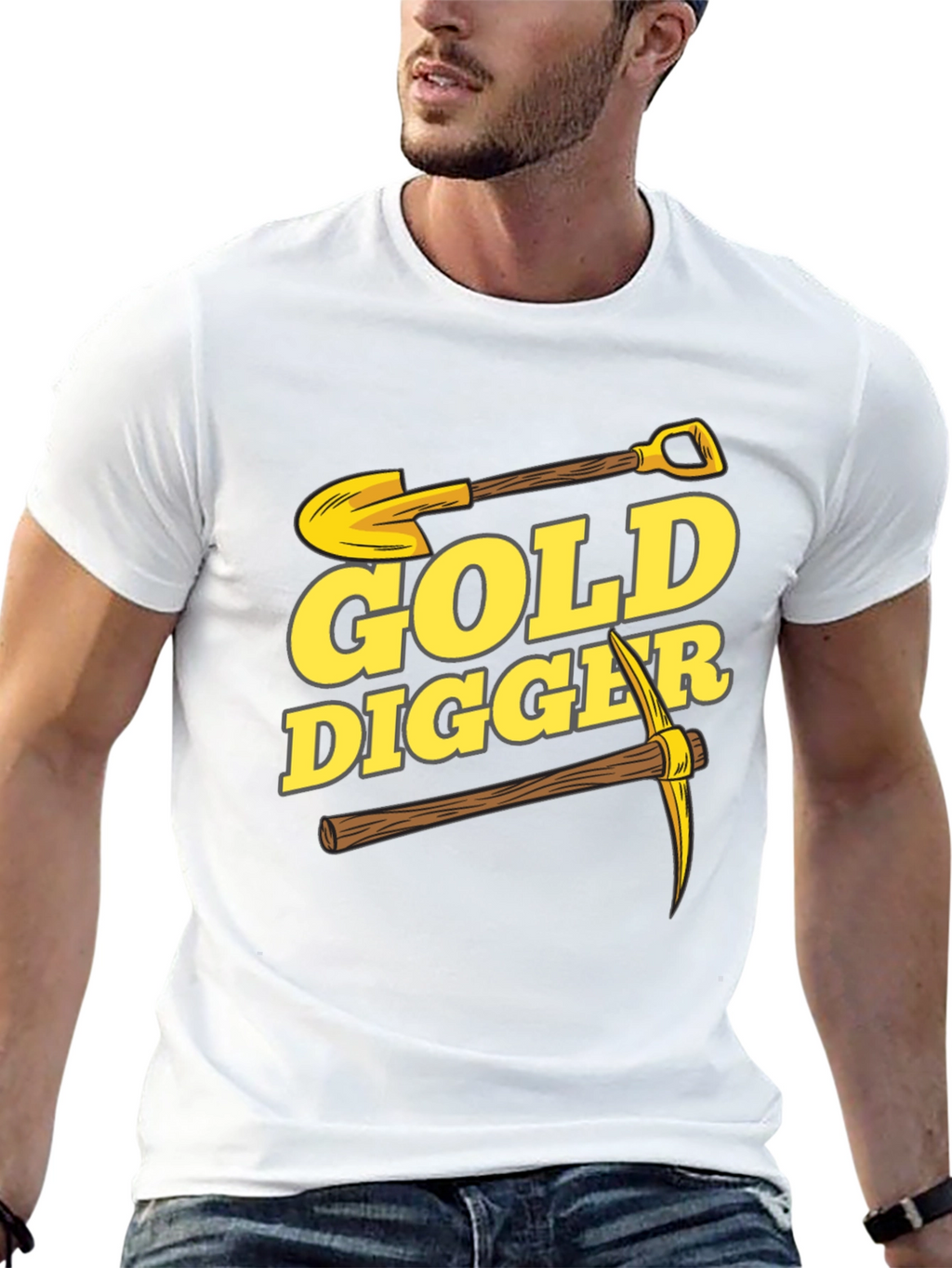 Gold Digger Graphic Tee - Black Cotton T-Shirt