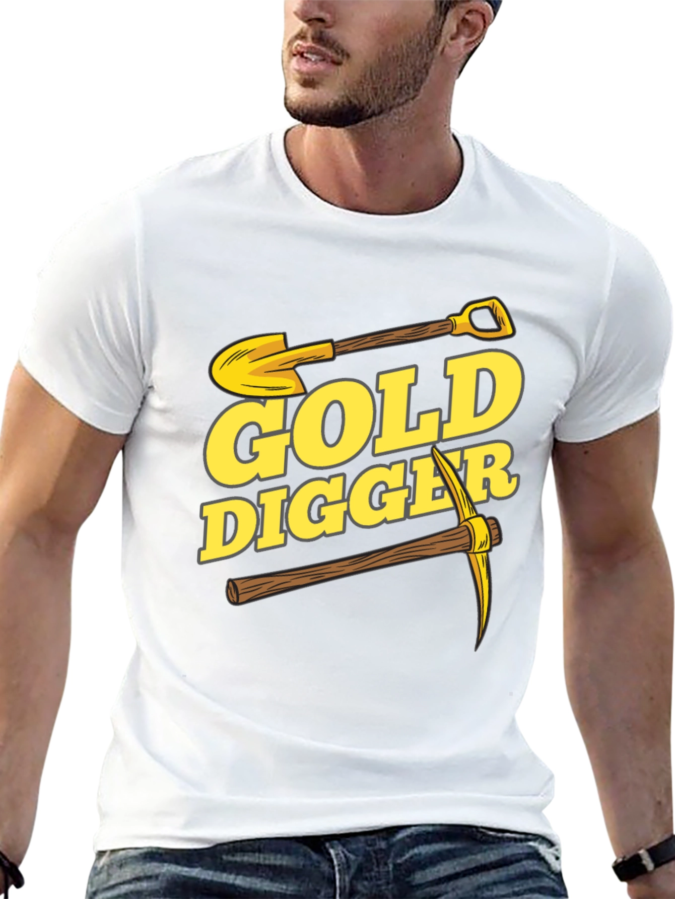 Gold Digger Graphic Tee - Black Cotton T-Shirt