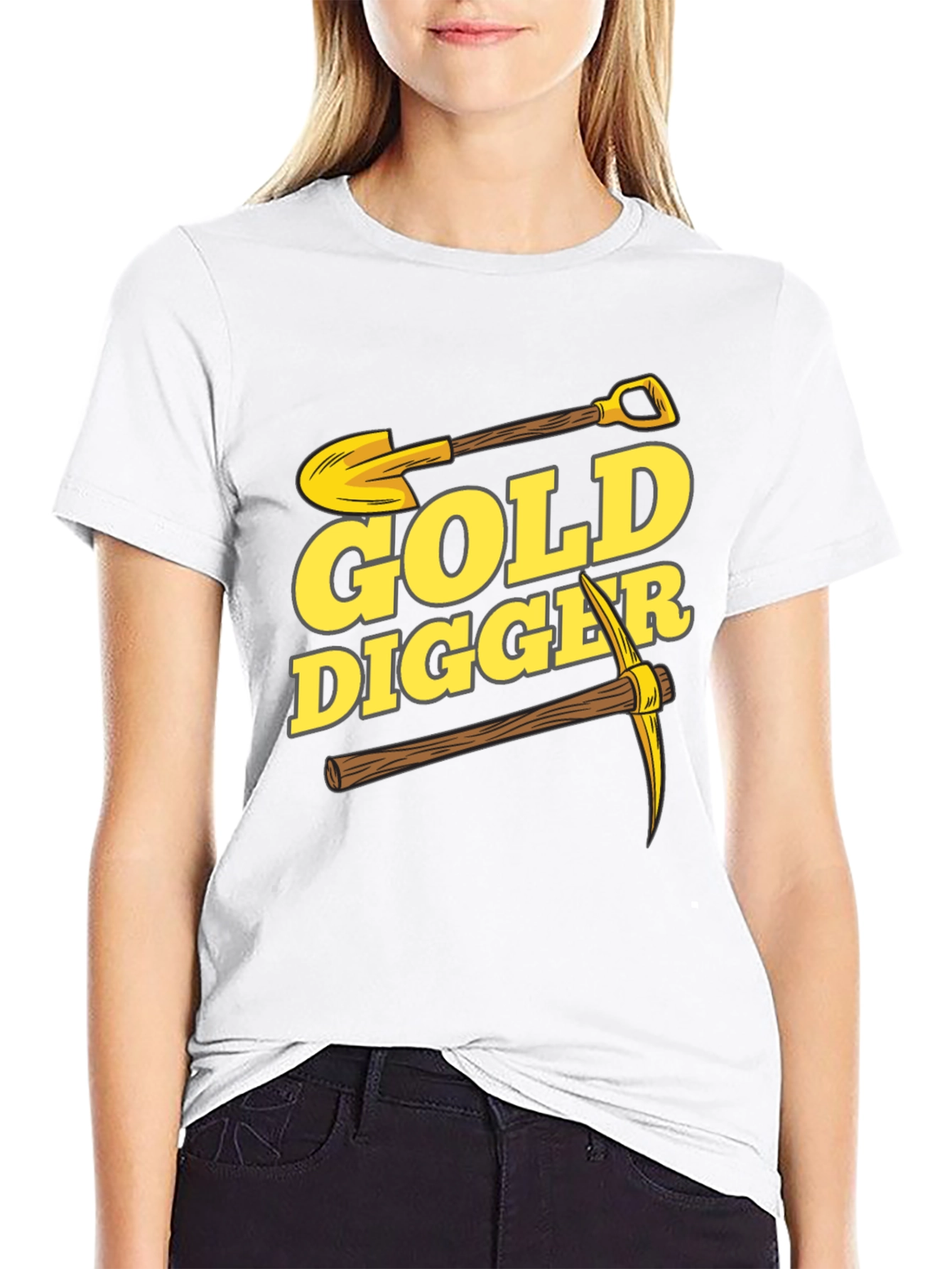 Gold Digger Graphic Tee - Black Cotton T-Shirt