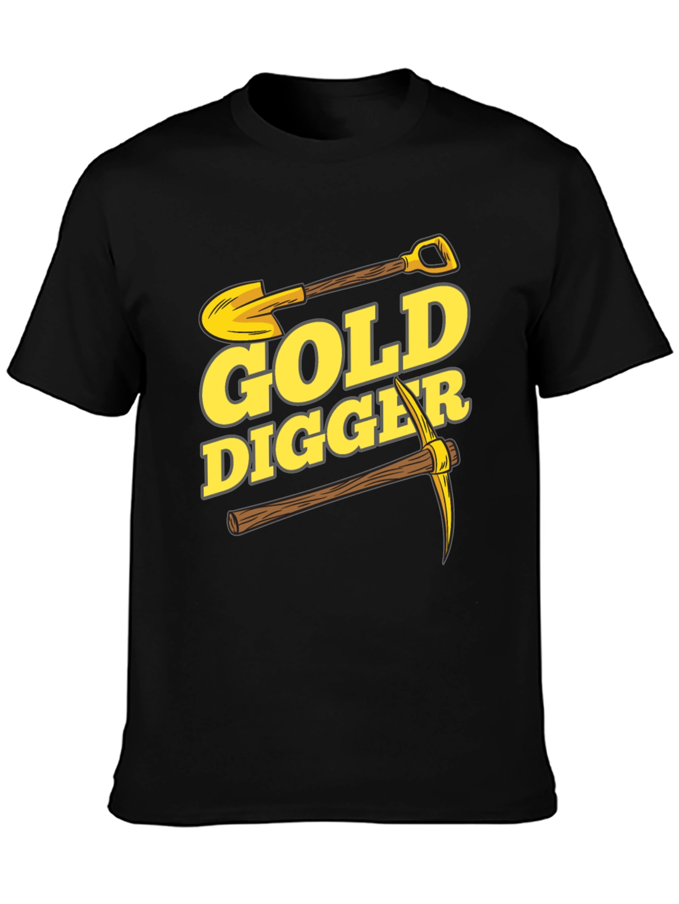 Gold Digger Graphic Tee - Black Cotton T-Shirt