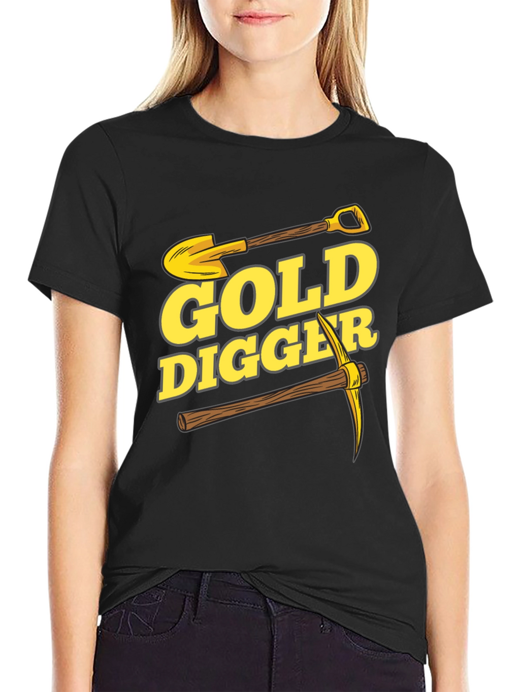 Gold Digger Graphic Tee - Black Cotton T-Shirt