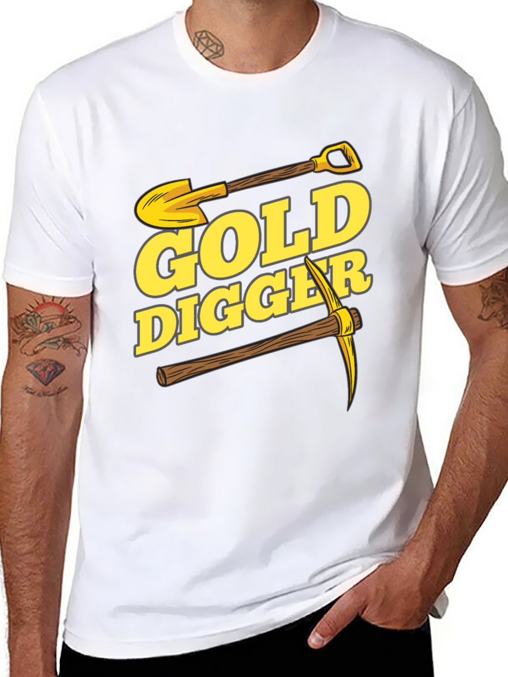 Gold Digger Graphic Tee - Black Cotton T-Shirt
