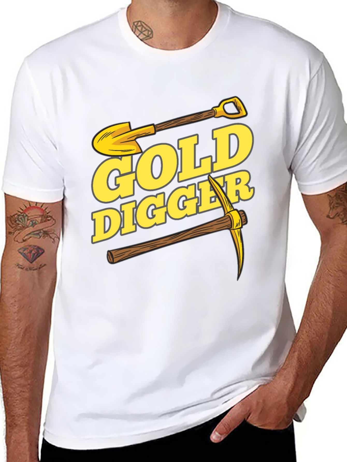 Gold Digger Graphic Tee - Black Cotton T-Shirt