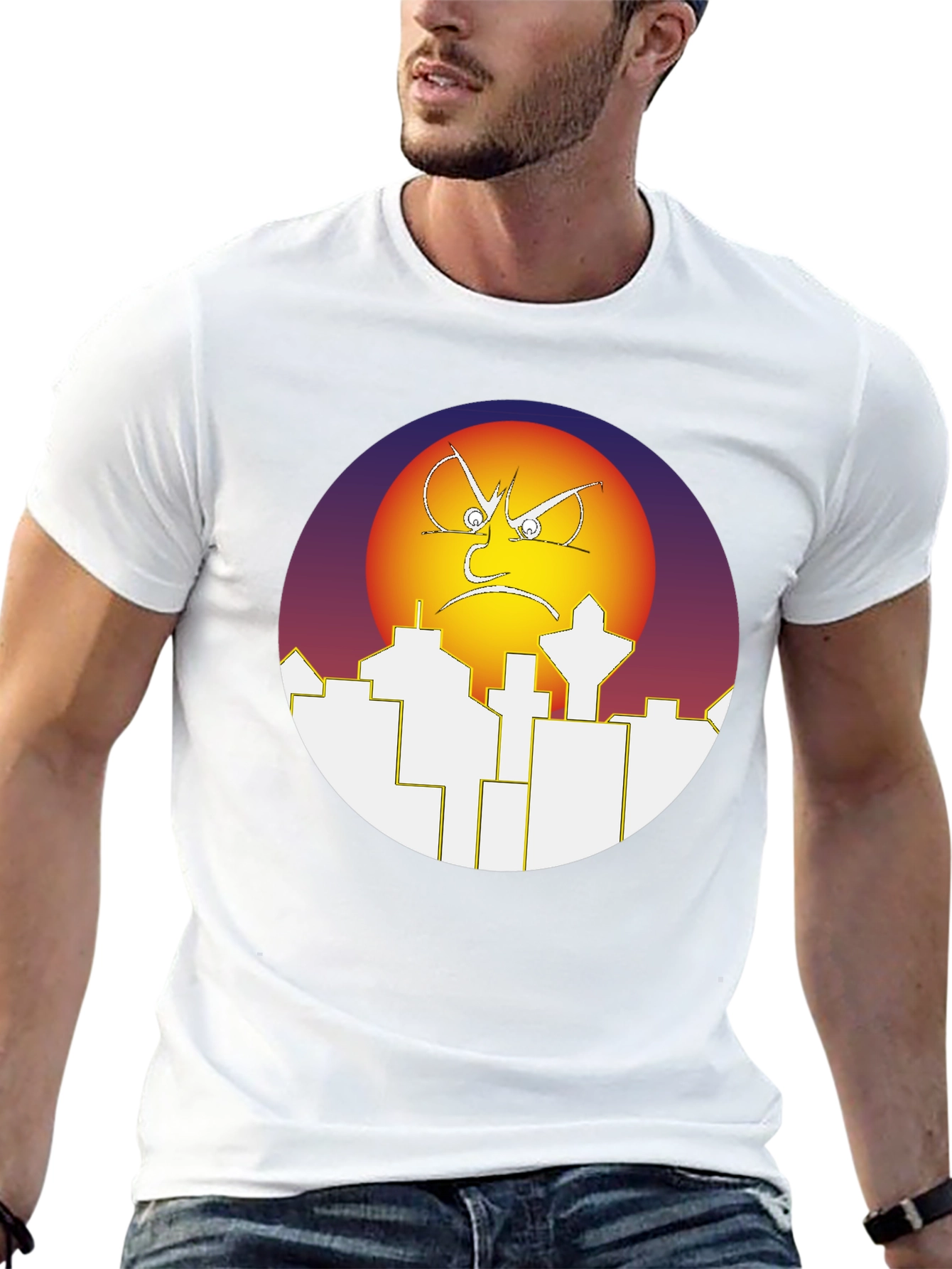 Angry Sun Over City T-Shirt