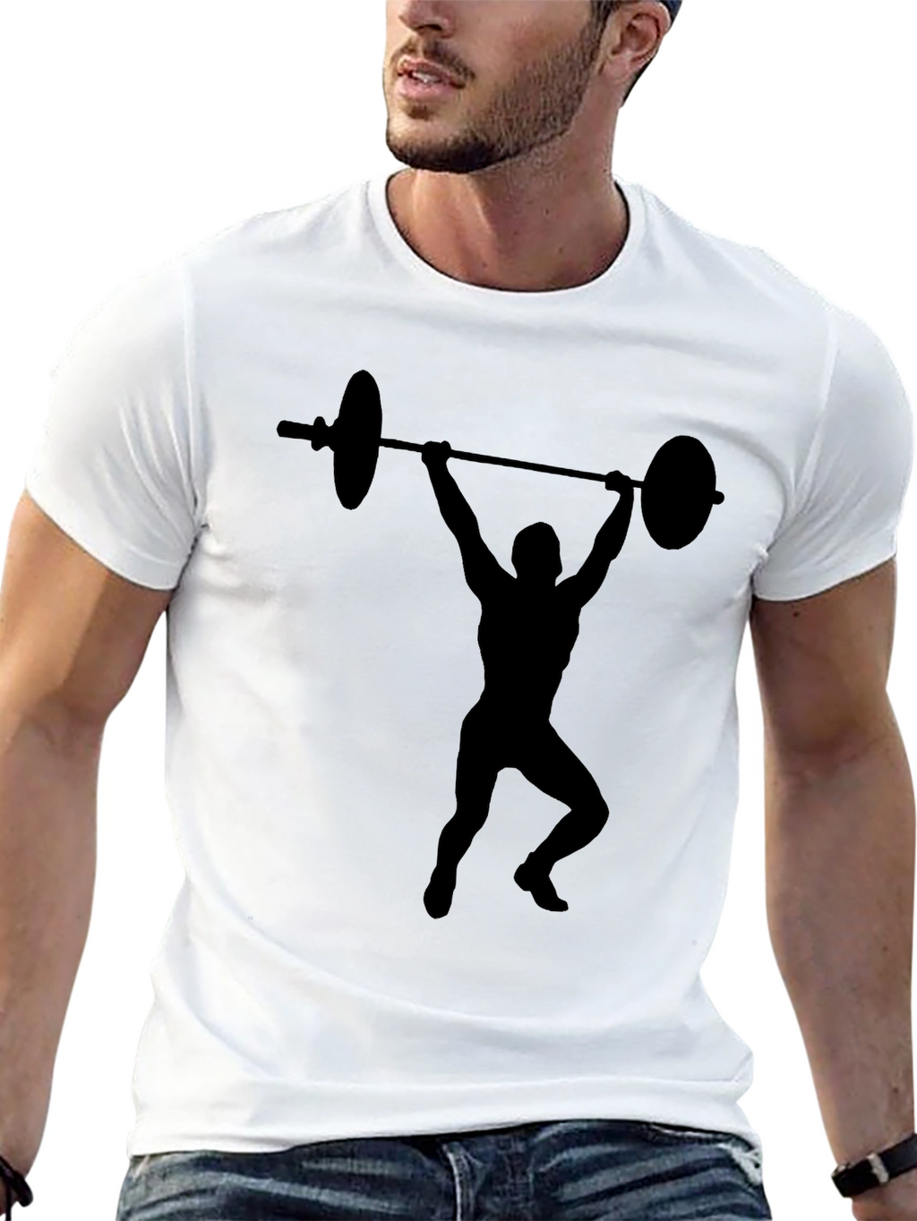 Weightlifting Silhouette Black T-Shirt