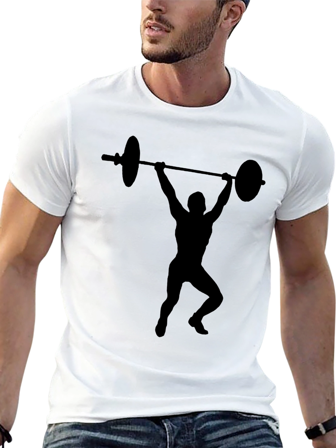 Weightlifting Silhouette Black T-Shirt