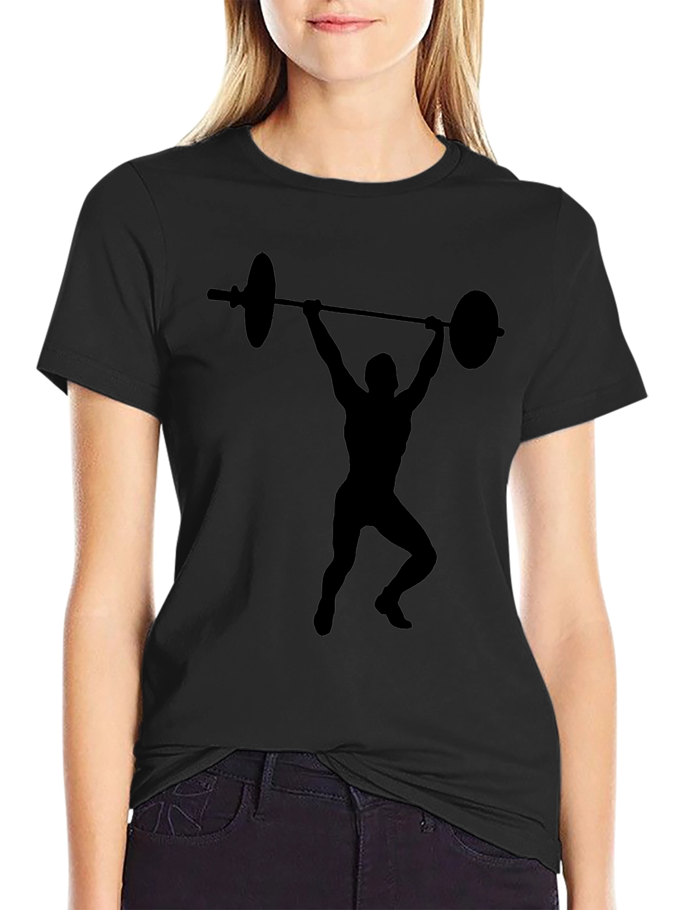 Weightlifting Silhouette Black T-Shirt