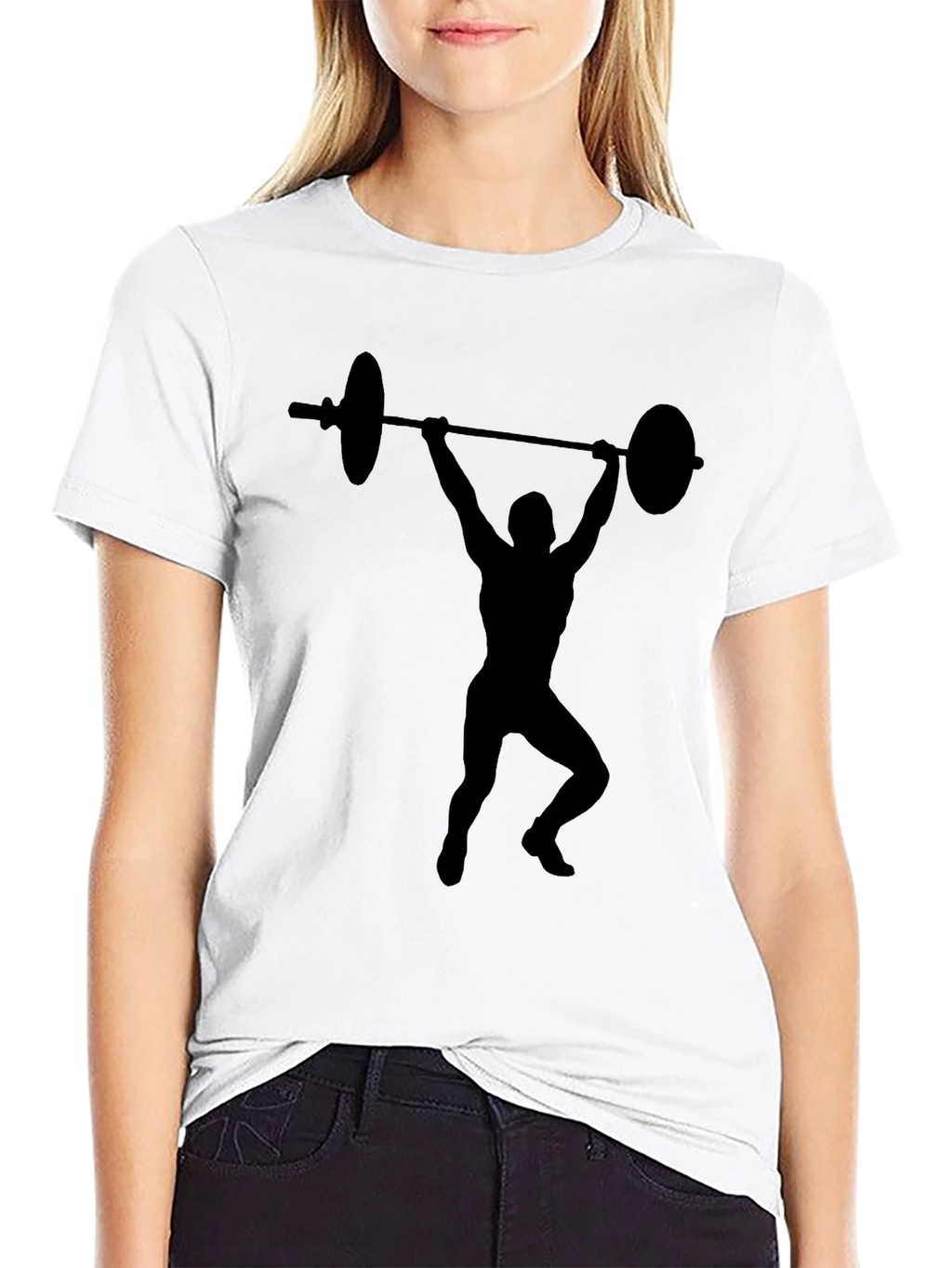 Weightlifting Silhouette Black T-Shirt