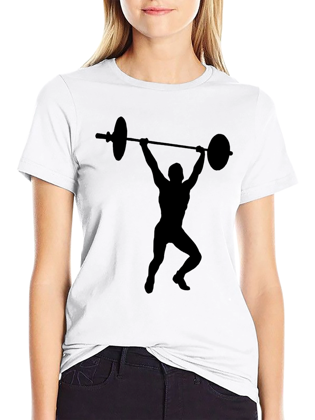 Weightlifting Silhouette Black T-Shirt